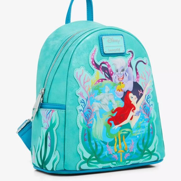 Loungefly Disney The Little Mermaid Glitter Portrait Mini Backpack and Wallet main image 8